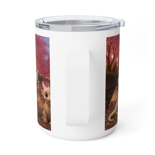 Charming Dragon Insulated Coffee Mug - 10oz, Cute Dragon Mug, Fantasy Coffee Cup, Gift for Dragon Lovers, Personalized Drinkware