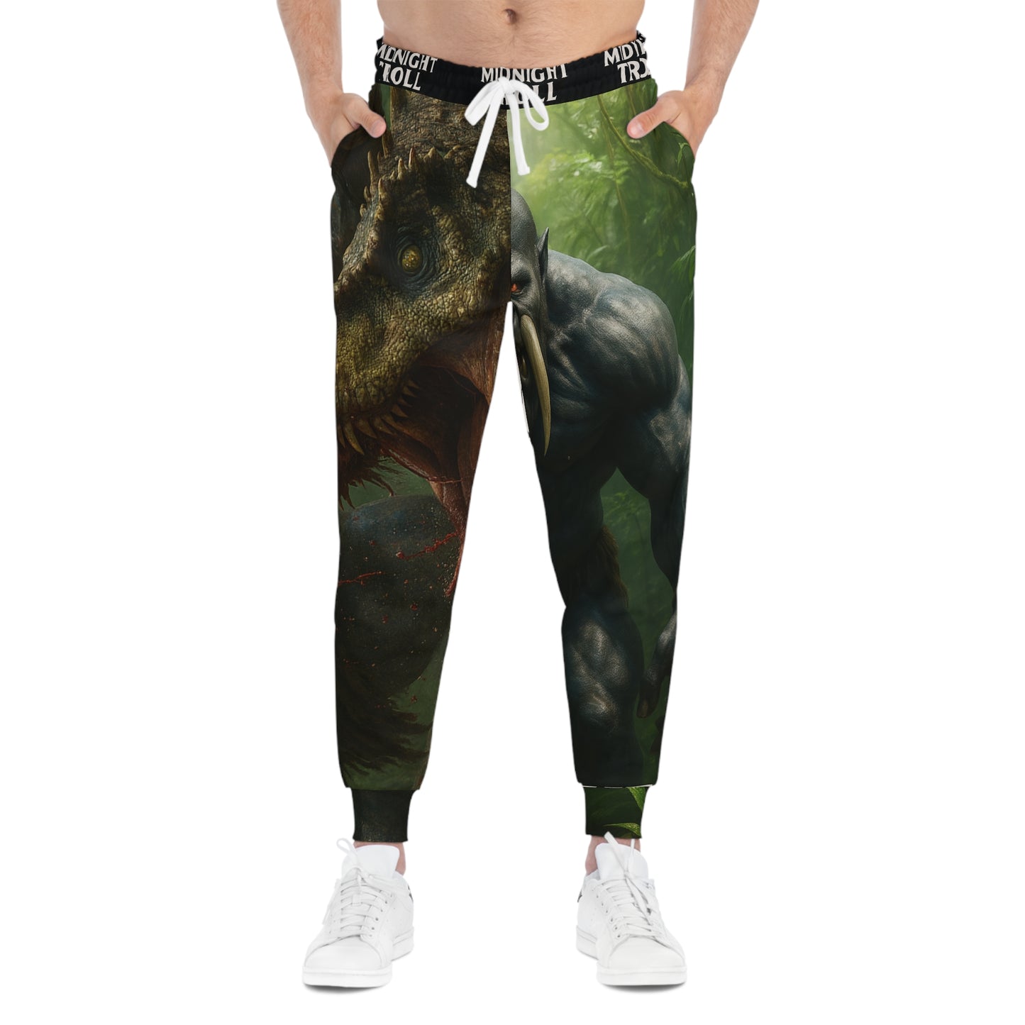 Athletic Joggers - Midnight Troll in the Jungle Print