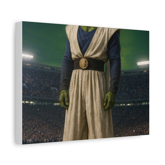 Stretched Canvas Art for Home Decor, Unique Wall Art, Green Character, Pop Culture Fan, Sports Theme, Gift Idea for Any Occasion