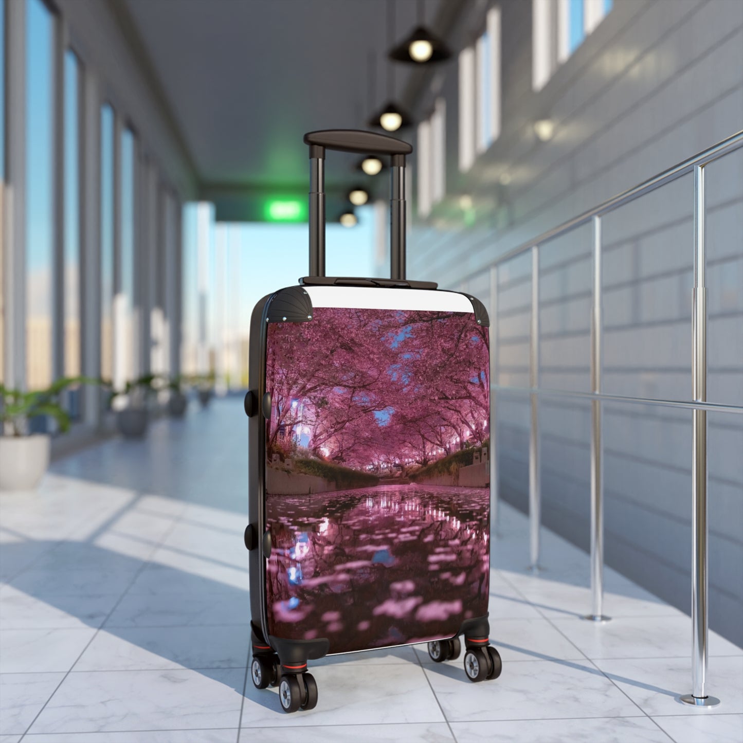 Cherry Blossom Suitcase, Floral Luggage, Travel Bag, Blooming Design, Vacation Essentials