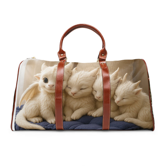 Cute Cat-themed Waterproof Travel Bag, Pet Travel Organizer, Weekend Getaway Bag, Gifts for Cat Lovers, Fun Luggage for Kids