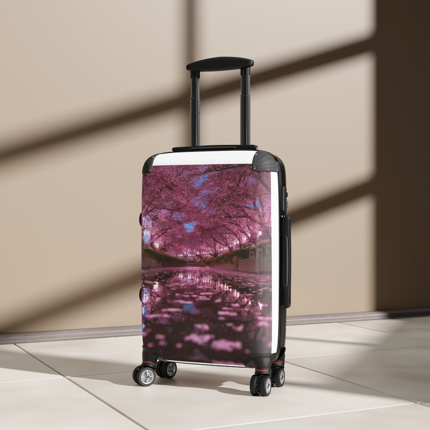 Cherry Blossom Suitcase, Floral Luggage, Travel Bag, Blooming Design, Vacation Essentials