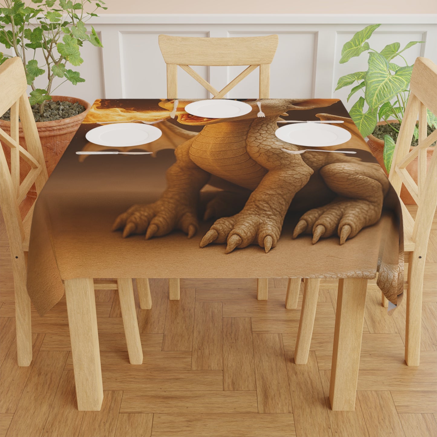 Whimsical Dragon Tablecloth | Fantasy Home Decor for Kids, Birthday Parties, Events, Fantasy Theme Decor, Table Cover