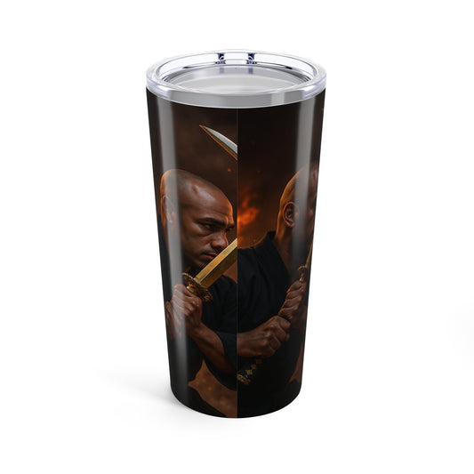 Warrior Spirit 20oz Tumbler - Cool Travel Mug, Samurai Design, Gifts for Him, Unique Coffee Cup, Mug for Anime Fans