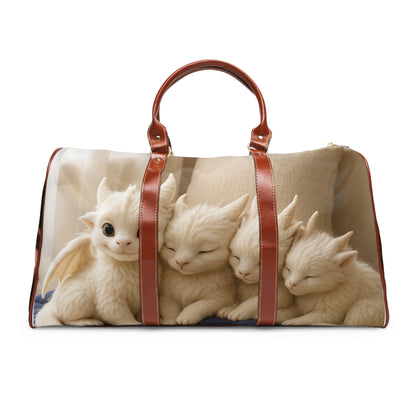 Cute Cat-themed Waterproof Travel Bag, Pet Travel Organizer, Weekend Getaway Bag, Gifts for Cat Lovers, Fun Luggage for Kids