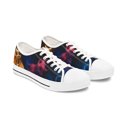 Colorful Fantasy Women's Low Top Sneakers, Unique Sneakers, Casual Footwear, Graphic Sneakers, Trendy Shoes, Gift for Her