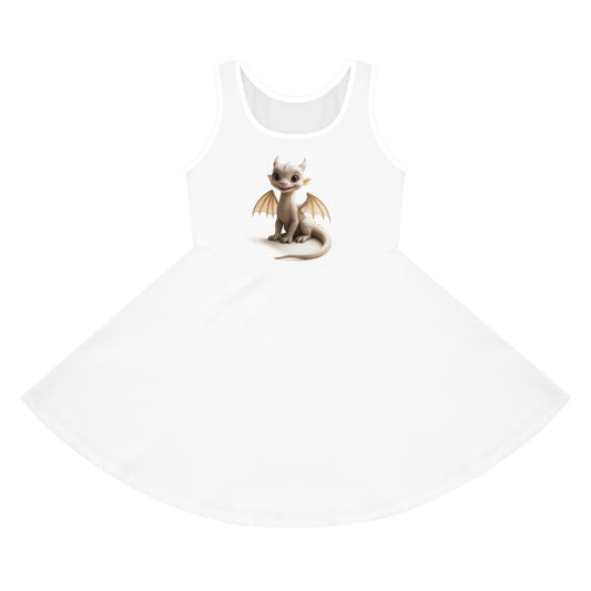 Cute Dragon Girls' Sundress, Playful Summer Dress, Toddler Summer Outfit, Birthday Gift, Kids Fashion