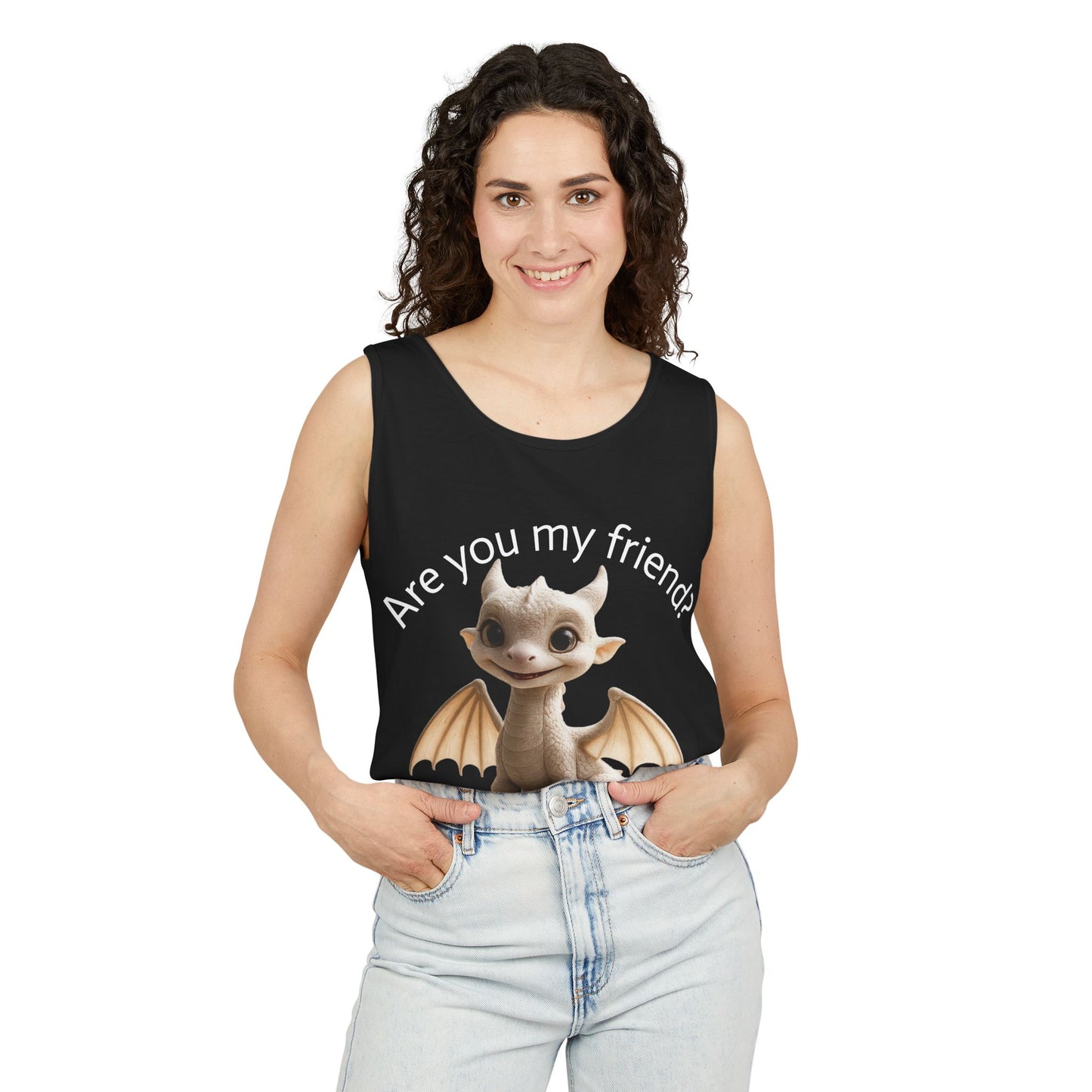 Adorable Dragon Friend Tank Top for Kids, Cute Graphic Tee, Summer Wear, Birthday Gift, Friendship Celebration