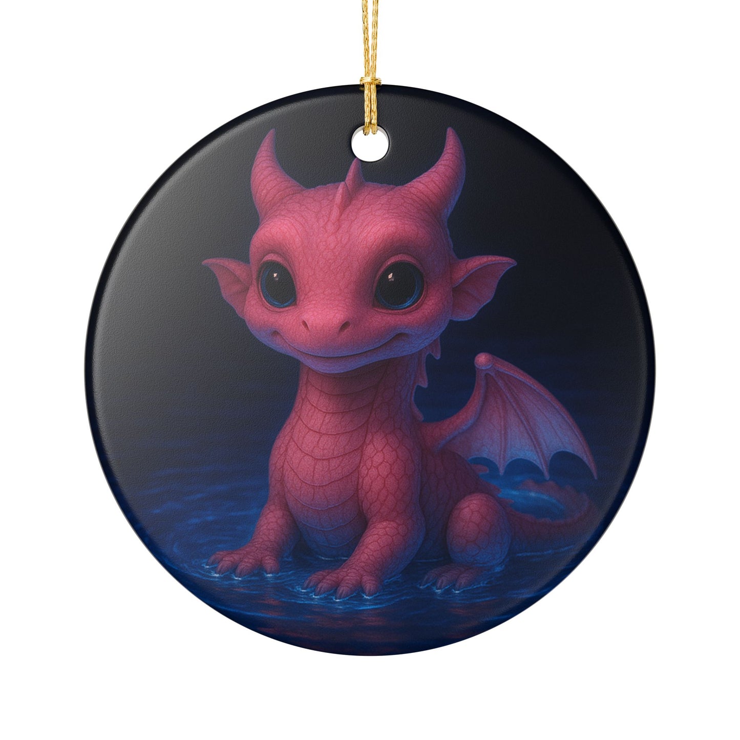 Whimsical Dragon Ceramic Ornament, Fantasy Decoration, Cute Gift, Home Decor, Holiday Ornament, Fantasy Lover Gift