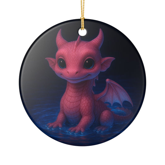 Whimsical Dragon Ceramic Ornament, Fantasy Decoration, Cute Gift, Home Decor, Holiday Ornament, Fantasy Lover Gift