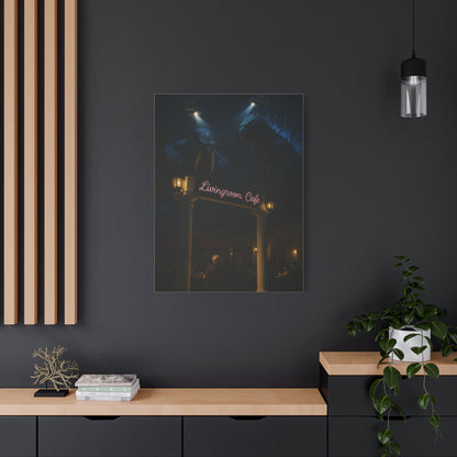 Livingroom Cafe Wall Art, Matte Canvas Print, Cozy Home Decor, Gift for Coffee Lovers, Unique Cafe Vibe