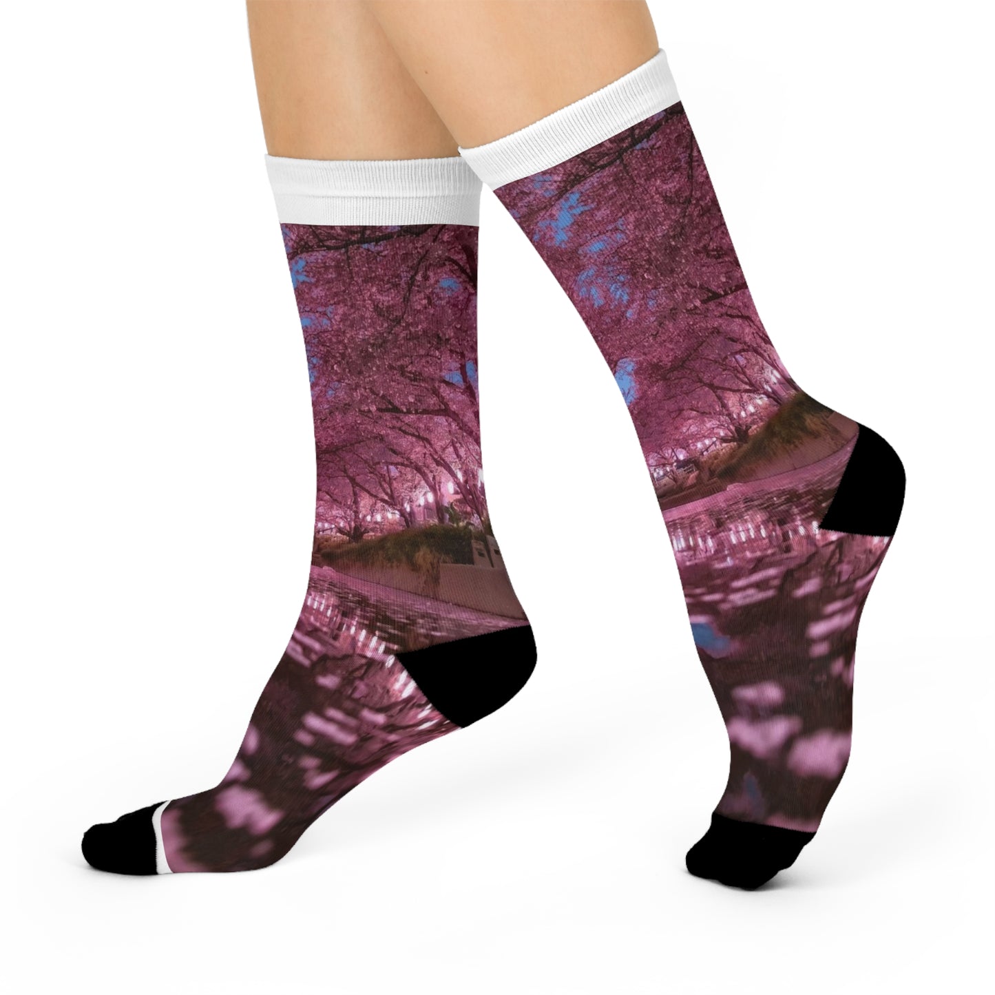 Charming Floral Crew Socks, Cozy Footwear, Gift for Women, Spring Accessories, Perfect for Relaxation, Birthday or Special Occasion