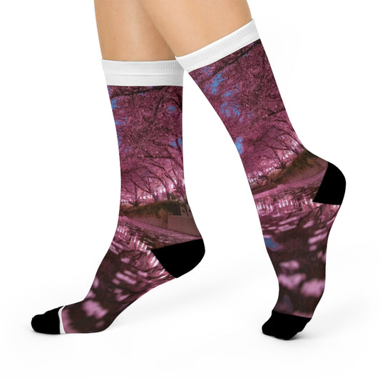 Charming Floral Crew Socks, Cozy Footwear, Gift for Women, Spring Accessories, Perfect for Relaxation, Birthday or Special Occasion