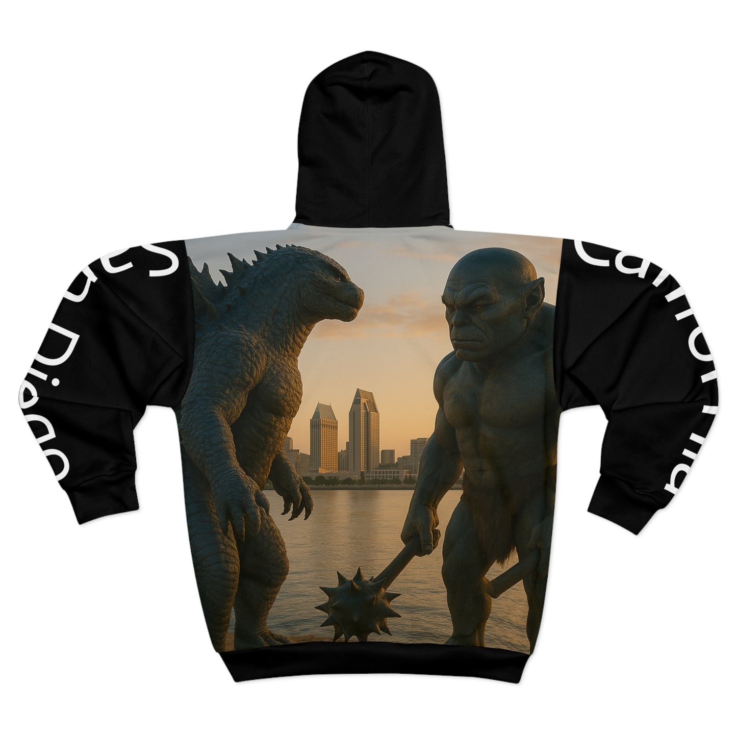 Zip Hoodie Godzilla VS Troll Design