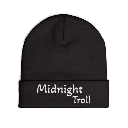 Embroidery Knit Beanie - Midnight Troll, Cozy Cap, Winter Hat, Gift for Him, Beanie for Her