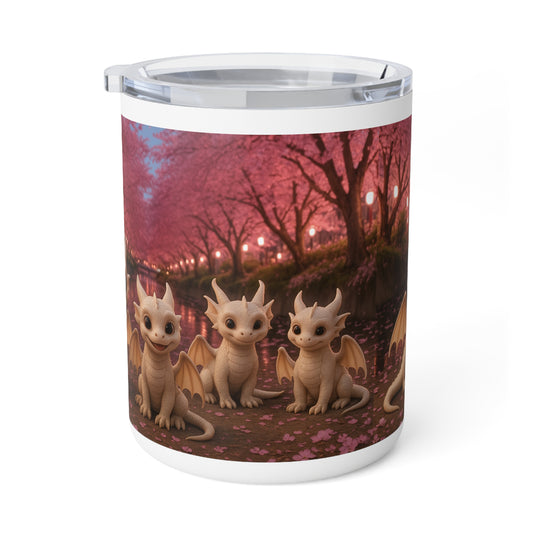 Charming Dragon Insulated Coffee Mug - 10oz, Cute Dragon Mug, Fantasy Coffee Cup, Gift for Dragon Lovers, Personalized Drinkware