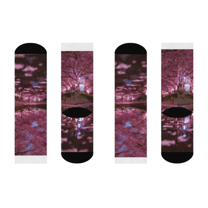 Charming Floral Crew Socks, Cozy Footwear, Gift for Women, Spring Accessories, Perfect for Relaxation, Birthday or Special Occasion