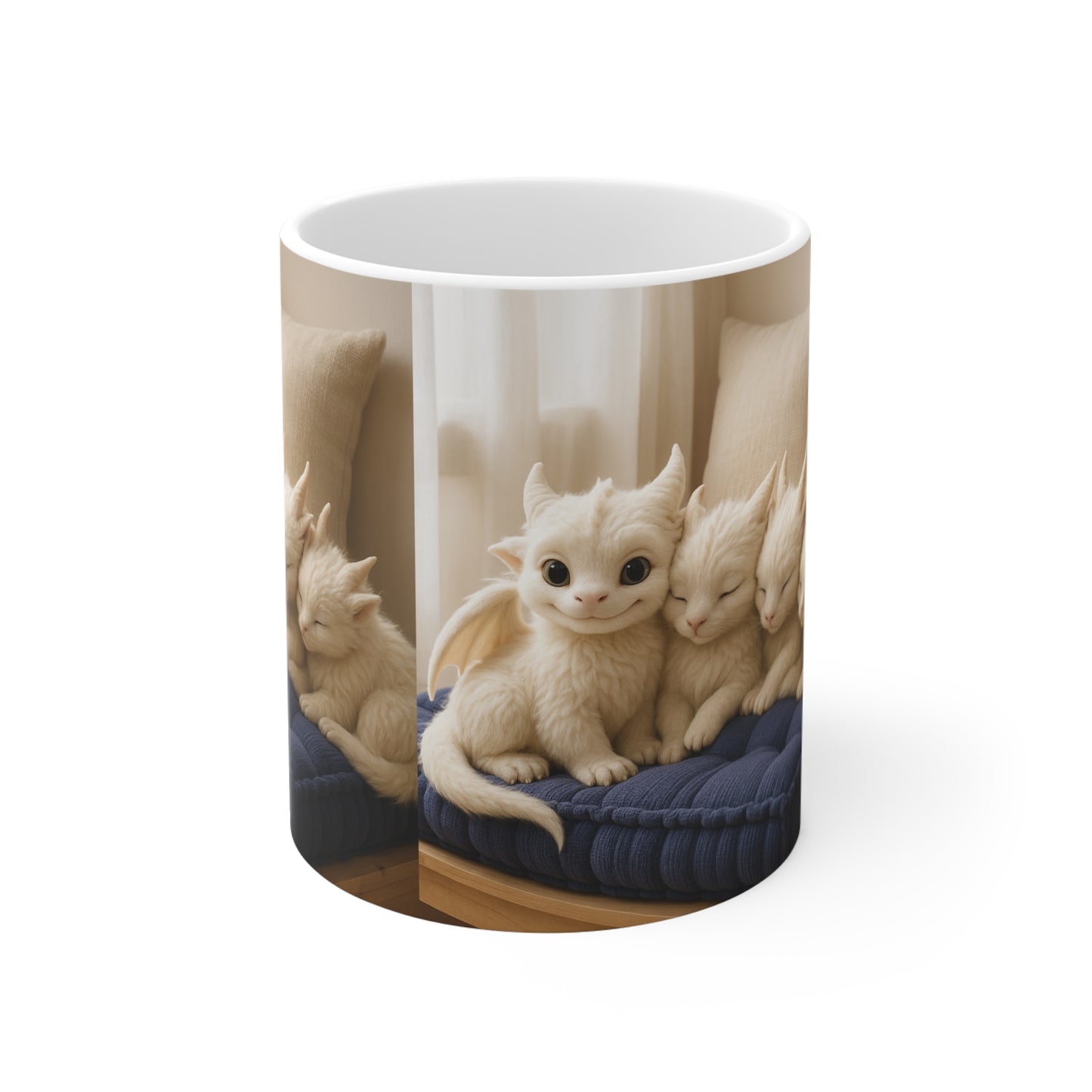 Cute Cat Dragon Mug, Fantasy Animal Coffee Cup, Whimsical Gift for Cat Lovers, Cozy Home Decor, Cat-Themed Present, Unique Kitchenware
