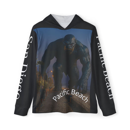 Hoodie, Black Troll Walking on the Boardwalk, Sweatshirt, Sports Jacket, Athletic Apparel, Men's Outerwear