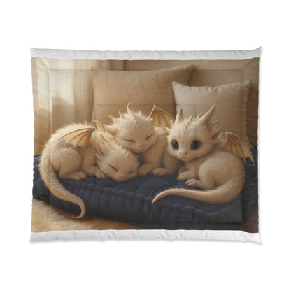 Cozy Dragon Comforter | Fantasy Bedding for Kids, Magical Home Decor, Gifts for Dragon Lovers, Whimsical Bedroom Accessories