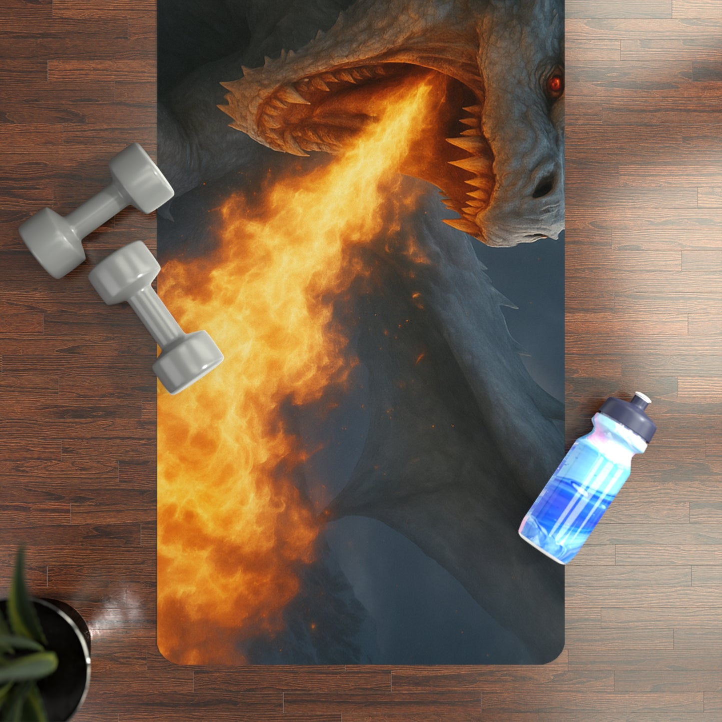 Breath of Fire Yoga Mat - Motivational Fitness Mat for Home, Studio & Gift, Perfect for Yoga Lovers, Fitness Enthusiasts, Relaxation