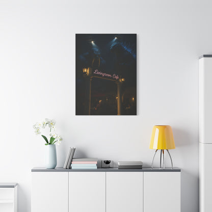 Livingroom Cafe Wall Art, Matte Canvas Print, Cozy Home Decor, Gift for Coffee Lovers, Unique Cafe Vibe