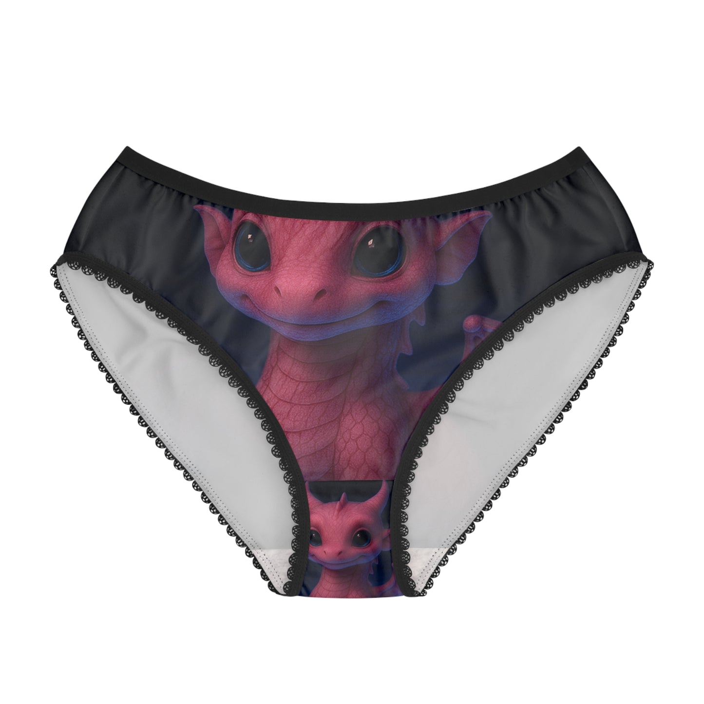 Playful Dragon Print Women's Briefs, Cute Underwear, Fantasy Lingerie, Gift for Dragon Lovers, Comfy Everyday Essentials