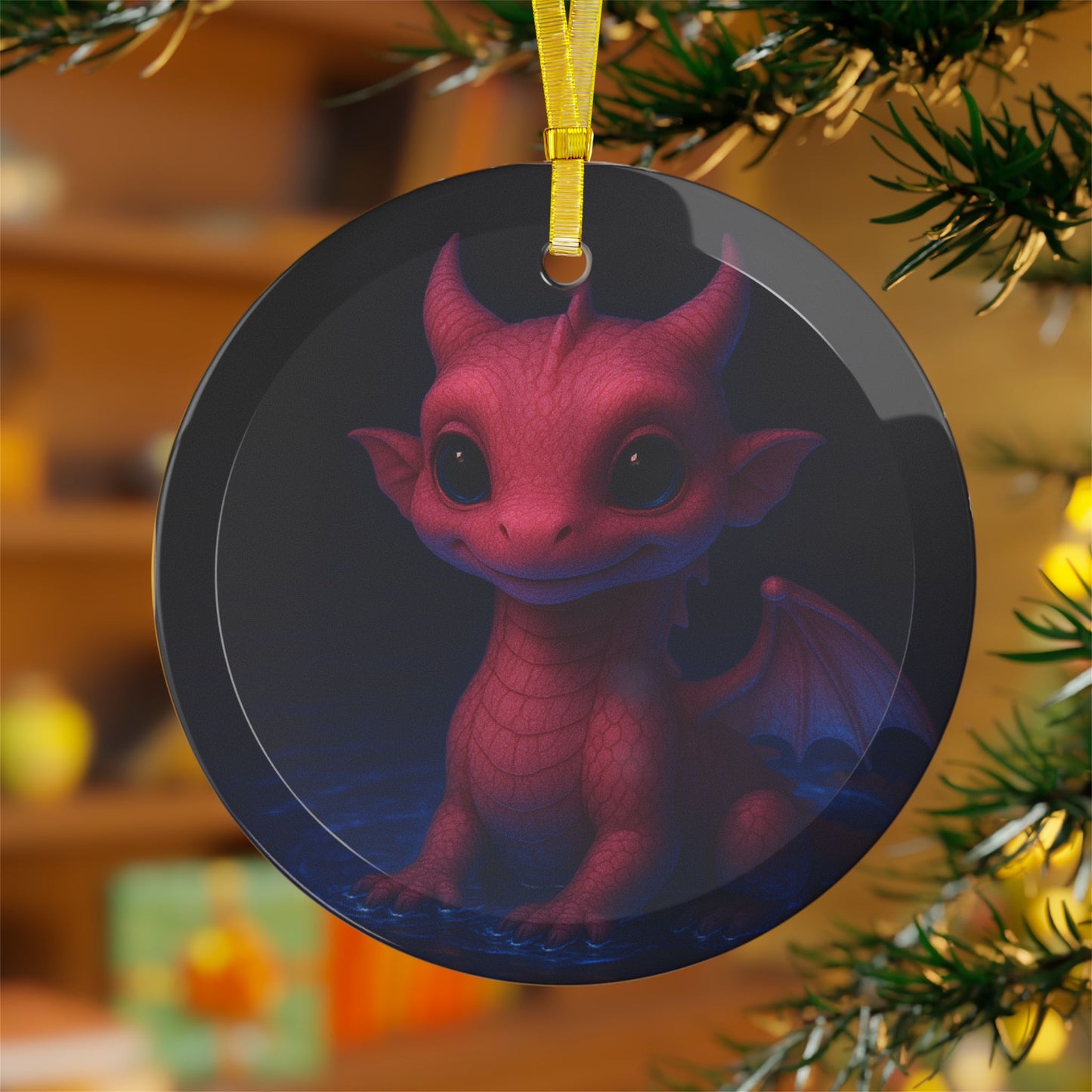 Whimsical Dragon Glass Ornaments | Fantasy Holiday Decor, Dragon Lover Gift, Christmas Tree Ornament, Magical Home Decoration, Unique Gift