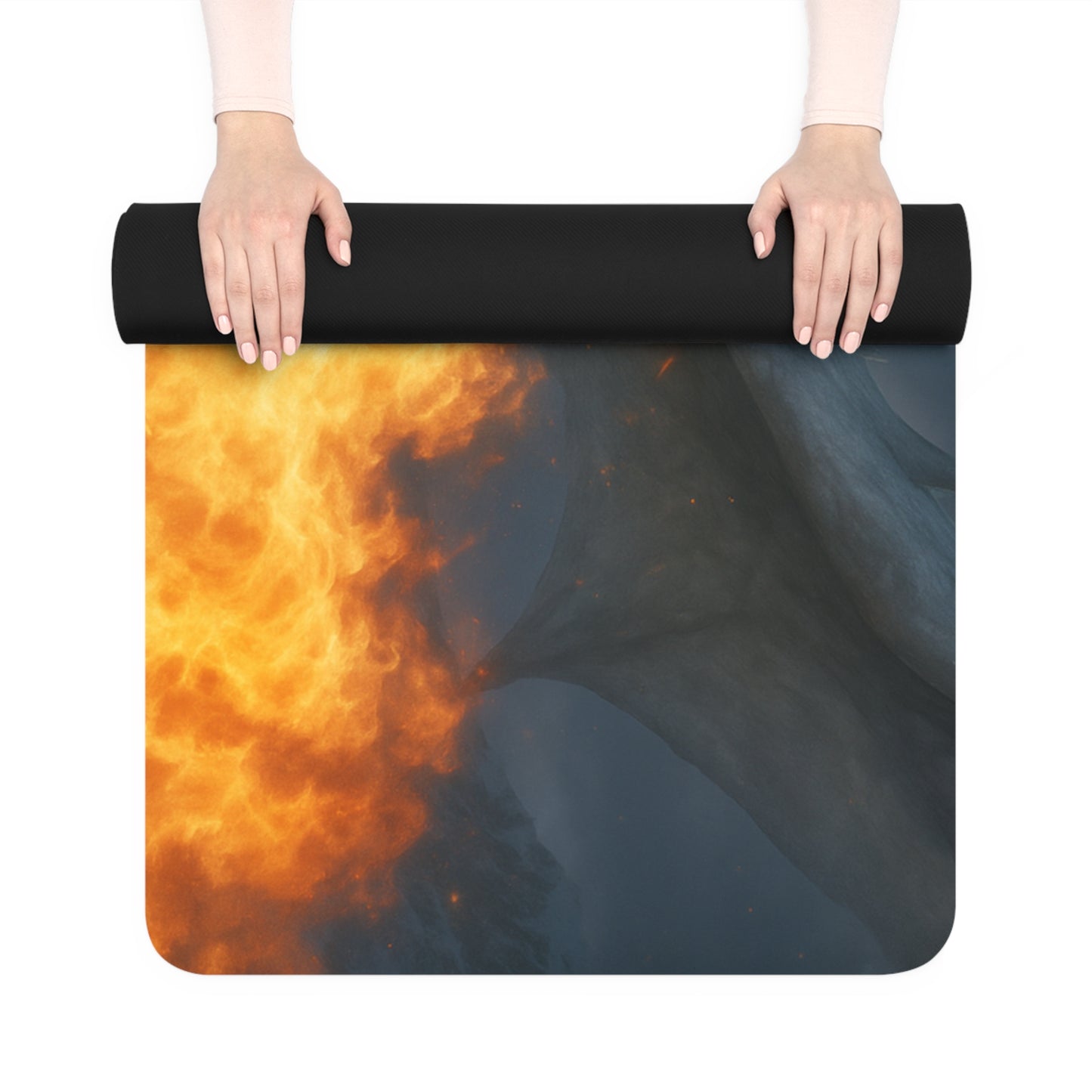 Breath of Fire Yoga Mat - Motivational Fitness Mat for Home, Studio & Gift, Perfect for Yoga Lovers, Fitness Enthusiasts, Relaxation
