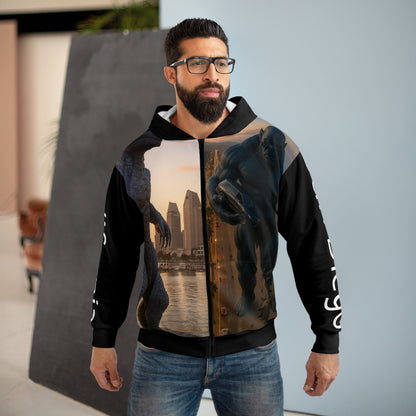 Zip Hoodie Godzilla VS Troll Design