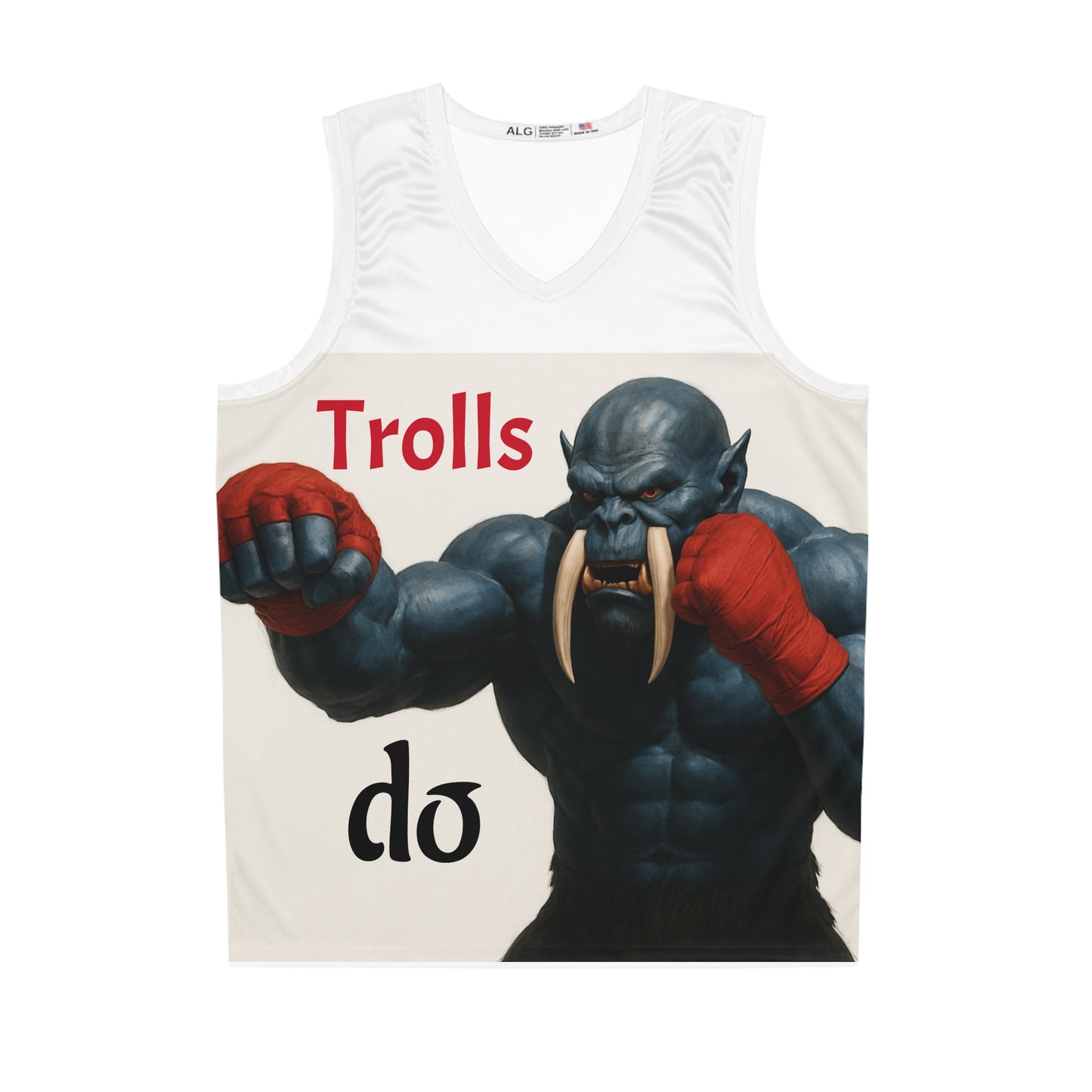 Funny Basketball Jersey, Unique Sports Top, Gift for Gamers, Comic Style Activewear, Trolls Do Motivation Shirt