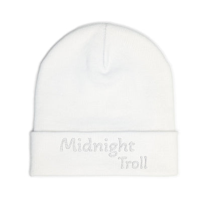 Embroidery Knit Beanie - Midnight Troll, Cozy Cap, Winter Hat, Gift for Him, Beanie for Her