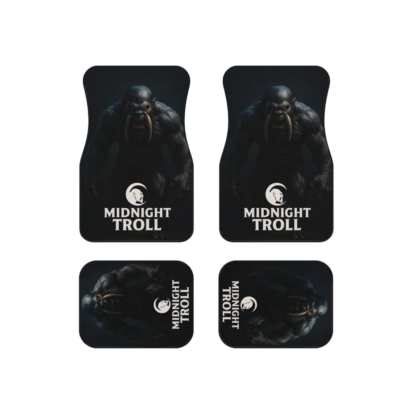 Midnight Troll Car Mats (Set of 4) - Unique Auto Accessory, Gift for Gamers, Durable, Custom Floor Liners, Car Interior Decor