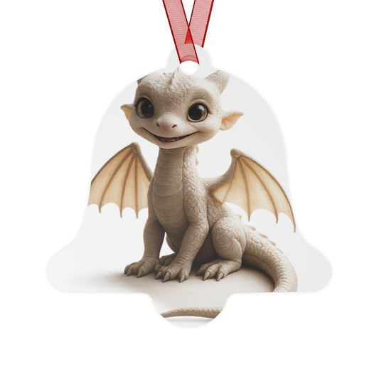 Whimsical Dragon Metal Ornaments, Cute Holiday Decorations, Unique Gift for Kids, Fantasy Tree Ornaments, Customizable Keepsakes