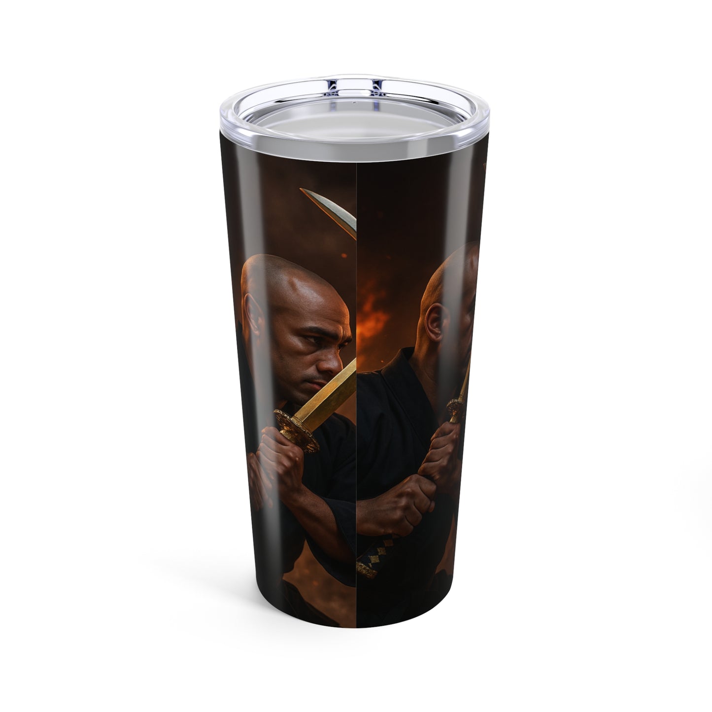 Warrior Spirit 20oz Tumbler - Cool Travel Mug, Samurai Design, Gifts for Him, Unique Coffee Cup, Mug for Anime Fans