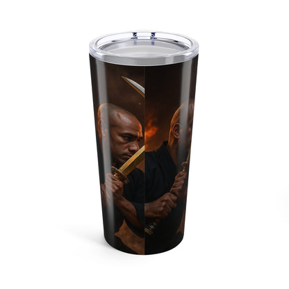 Warrior Spirit 20oz Tumbler - Cool Travel Mug, Samurai Design, Gifts for Him, Unique Coffee Cup, Mug for Anime Fans