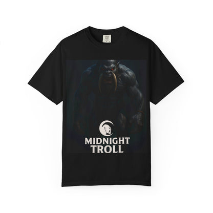 Midnight Troll T-Shirt - Unisex Garment-Dyed Tee, Graphic Tee, Fantasy Apparel, Cool Casual Wear, Unique Gift Idea