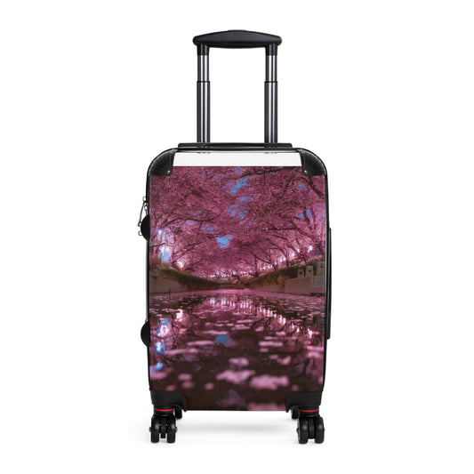 Cherry Blossom Suitcase, Floral Luggage, Travel Bag, Blooming Design, Vacation Essentials