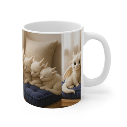 Cute Cat Dragon Mug, Fantasy Animal Coffee Cup, Whimsical Gift for Cat Lovers, Cozy Home Decor, Cat-Themed Present, Unique Kitchenware
