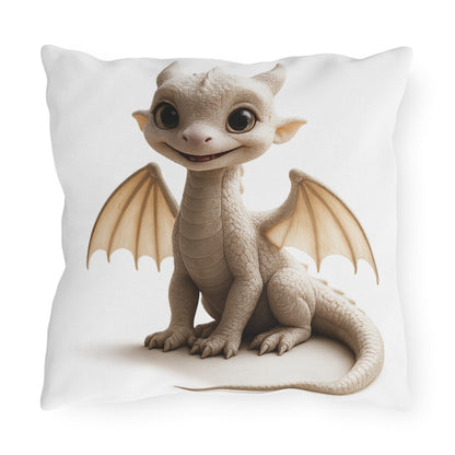 Whimsical Dragon Outdoor Pillow | Cozy Garden Decor, Patio Cushion, Kids Room Accent, Fantasy Gift Idea, Fairy Tale Home Accessory