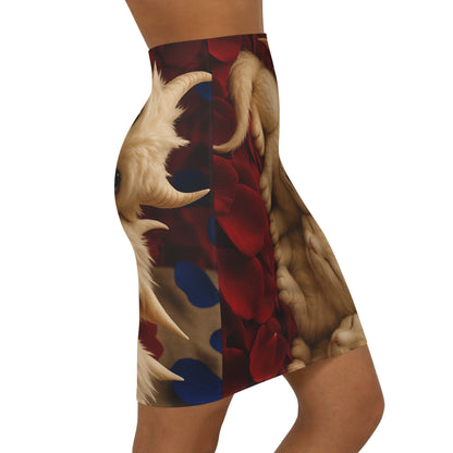 Cute Cat Print Women's Pencil Skirt, Stylish Skirt for Cat Lovers, Unique Fashion, Casual Wear, Gift for Pet Lovers