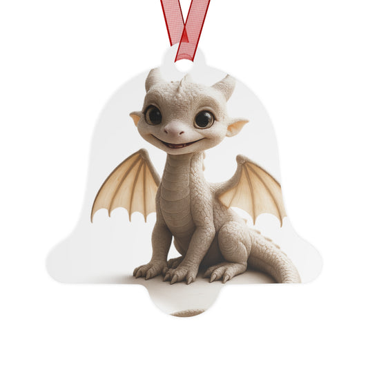 Whimsical Dragon Metal Ornaments, Cute Holiday Decorations, Unique Gift for Kids, Fantasy Tree Ornaments, Customizable Keepsakes